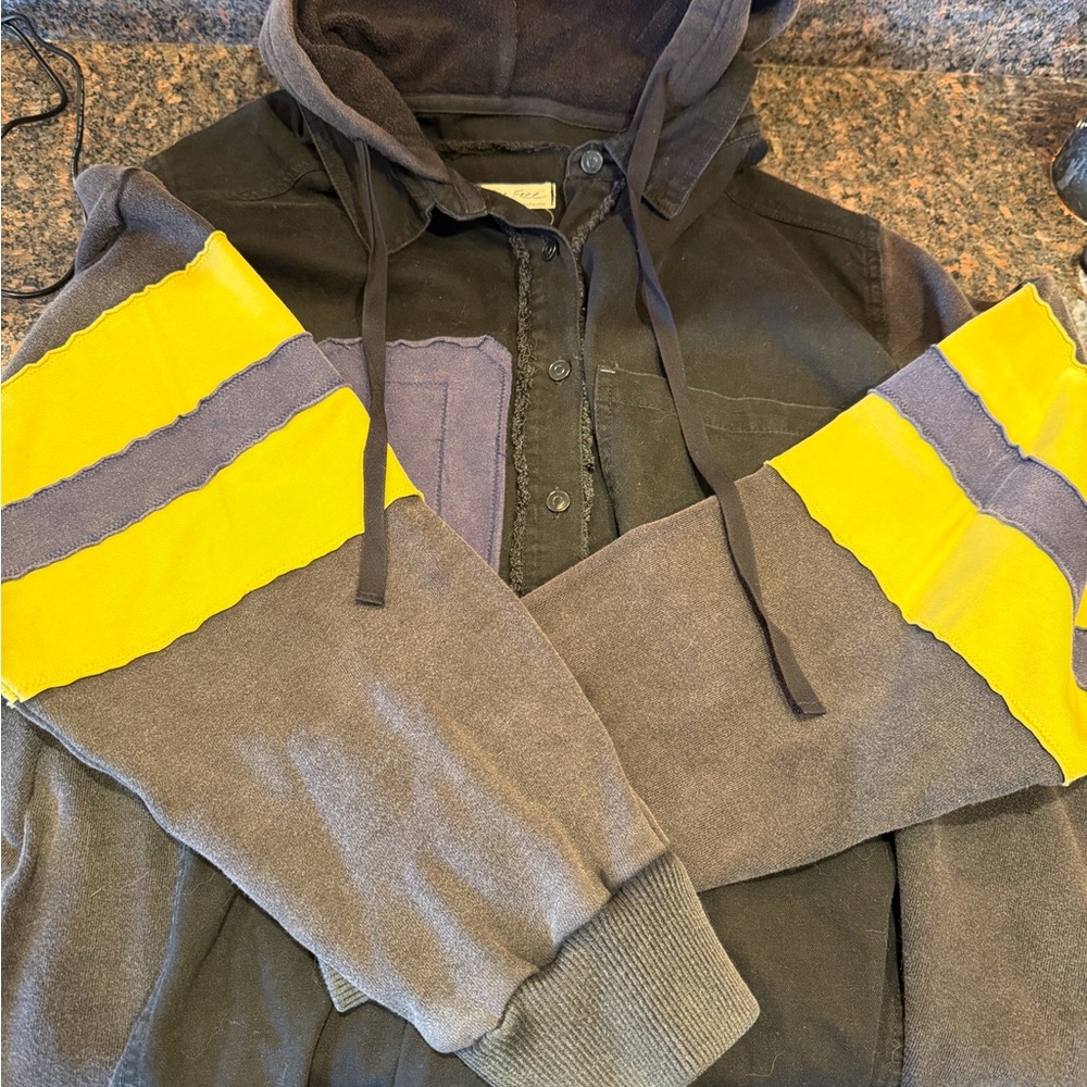We The Free Black Button-Up Jacket